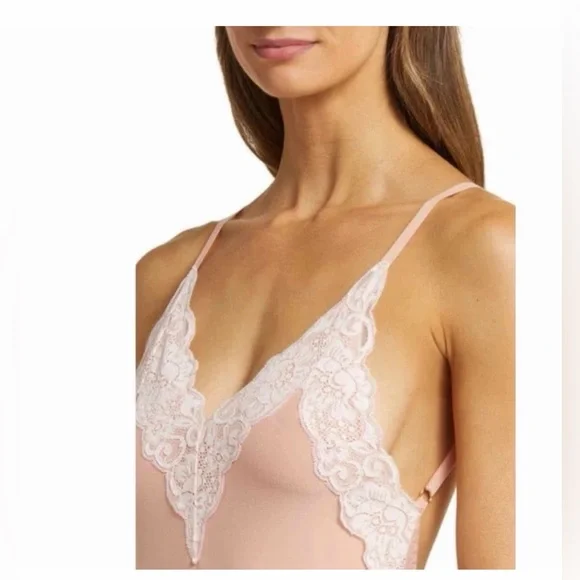Revolve We Are HAH Back Off Bodysuit Copper Rose New with Tags Pink Lace Body - Picture 3 of 5